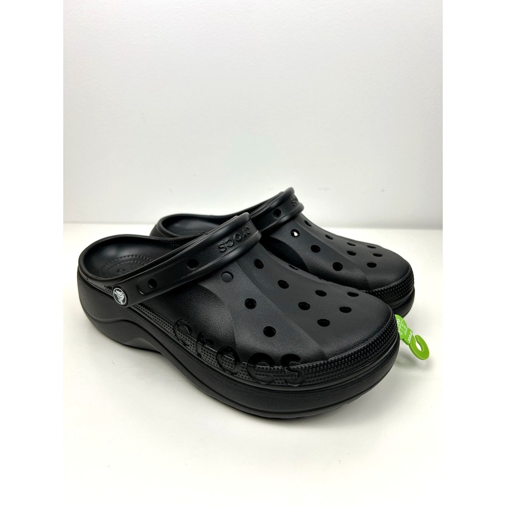 Crocs Baya Platform Black Clog Women's Size 11 Black Slip On Shoes 208186-001